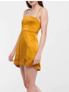 Capulet Gold Satin Mini Dress